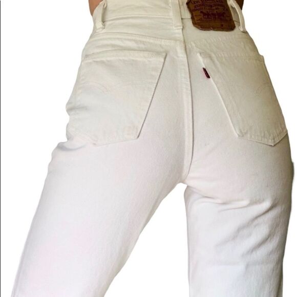 LEVIS Vintage 512 Slim fit tapered leg White Size 12 Mis-M,Made in USA 3/2000 - Picture 1 of 13